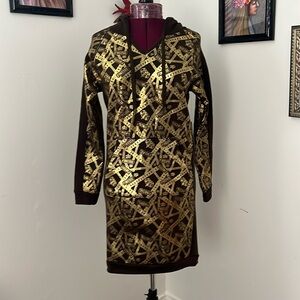 Gold, brown, crown, sweatshirt, dress, nwt, sale, fall, medium